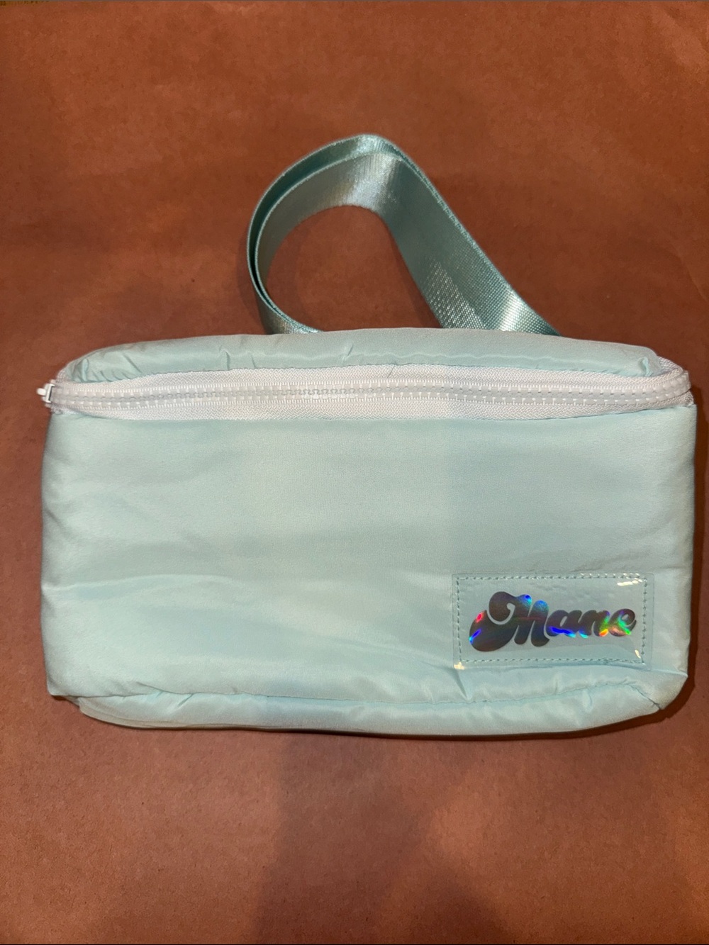 Mane by Jen Atkin Mint Green  Crossbody Pouch with Holographic Logo